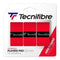 The Tecnifibre Players Pro Tennis Overgrip - 3 Pack - Red features three red overgrips with black branding and a "Hydrocell" label, designed for optimal absorption and exceptional playing comfort.