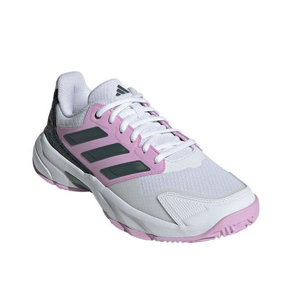 ADIDAS CourtJam Control 3 Womens Tennis Shoes - Bronze Strata / Legend Ink / Bliss Lilac - Front Right