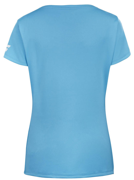 Babolat Play Womens Tennis Cap Sleeve Top - Cyan Blue - Back