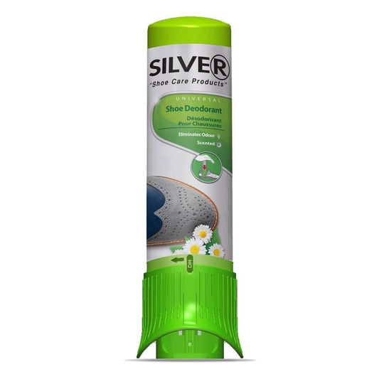 Experience the refreshing power of our Silver Shoe Fresh Shoe Deodorant Spray 100ml by Shoestring, crafted to maintain a delightful fresh scent in your shoes all day.