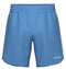 HEAD Power Men's Tennis Shorts in Airforce Blue/White feature an elastic waistband, white side panels, and the HEAD logo on the lower left leg. Designed for comfort, these breathable shorts are ideal for intense tennis matches.