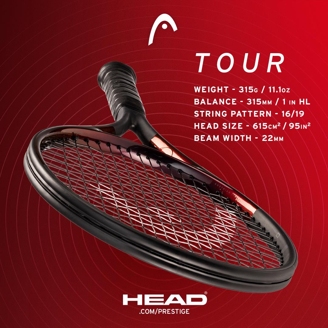 HEAD Prestige Tour 2023 Tennis Racket - Black - Specs