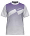 The HEAD Pro Men’s Tennis T-Shirt - PUXP by HEAD features a gradient purple and white geometric design with “HEAD” in white on the chest—ideal as a breathable, short-sleeve sportswear piece for tennis.