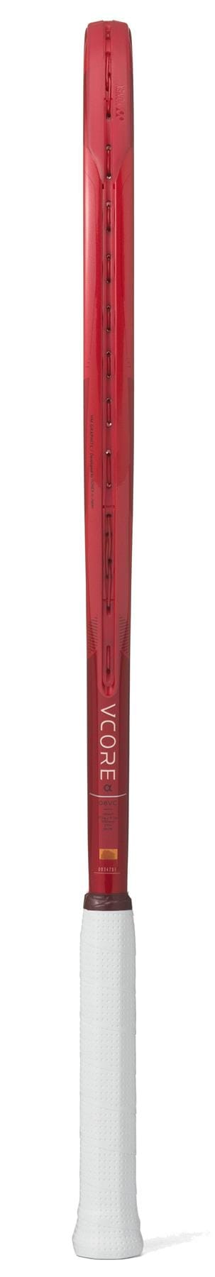 A red pen with white text, inspired by the precision of Yonex's VCORE Alpha Ruby Red 2026 Tennis Racket.