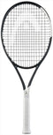 The HEAD Speed MP 2026 Tennis Racket in black and white, featuring a white grip, is perfect for intermediate and advanced players. Photographed on a plain white background.