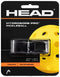 The HEAD Hydrosorb Pro Replacement Pickleball Grip - Black is shown with a yellow pickleball image in the background, highlighting sweat absorption, touch, tackiness, 1.75 mm thickness, and 10.5 g weight.