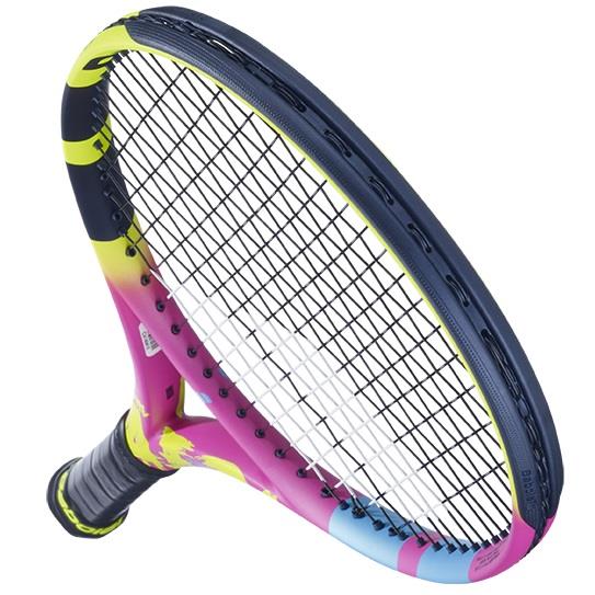 Babolat Pure Aero Rafa Junior 26 Tennis Racket - Yellow / Pink / Blue - Grommets