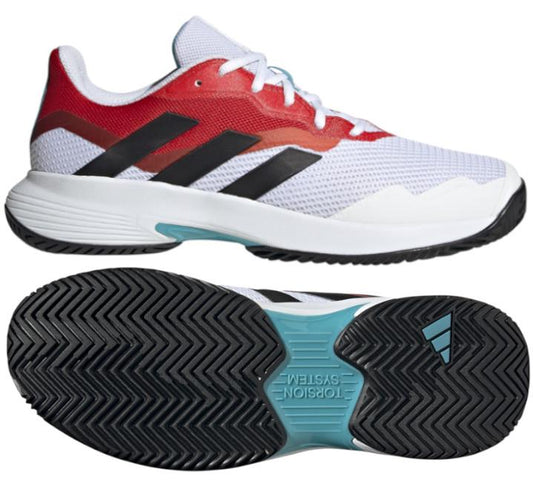 adidas CourtJam Control Mens Tennis Shoes - White / Red