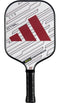 The adidas RX CTRL 3.3 Pickleball Paddle - White features a black handle, white face with red diagonal lines, a large red adidas logo, black geometric accents, and an HD Polypropylene Honeycomb Core for control and durability.
