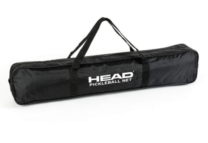 A black rectangular Nylon Carry Bag with handles and a zipper, labeled "HEAD" in white—ideal for carrying your HEAD Portable Pickleball Net.