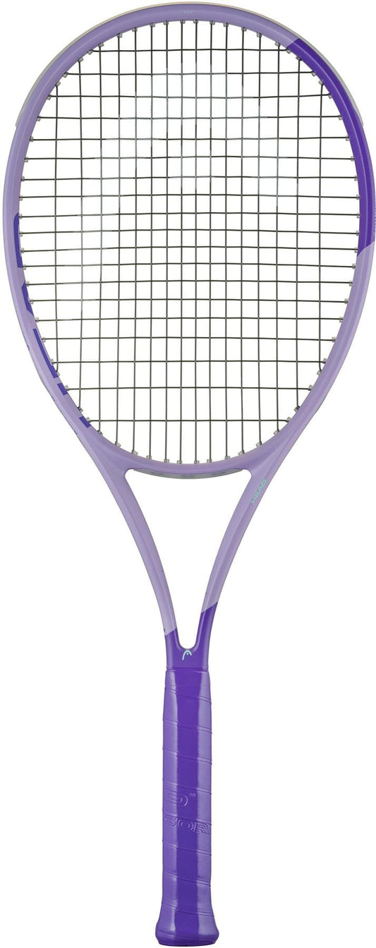 The HEAD Boom MP Alternate 2026 Tennis Racket, featuring a purple frame, black stringed head, and dark purple grip for explosive power, is displayed against a white background.