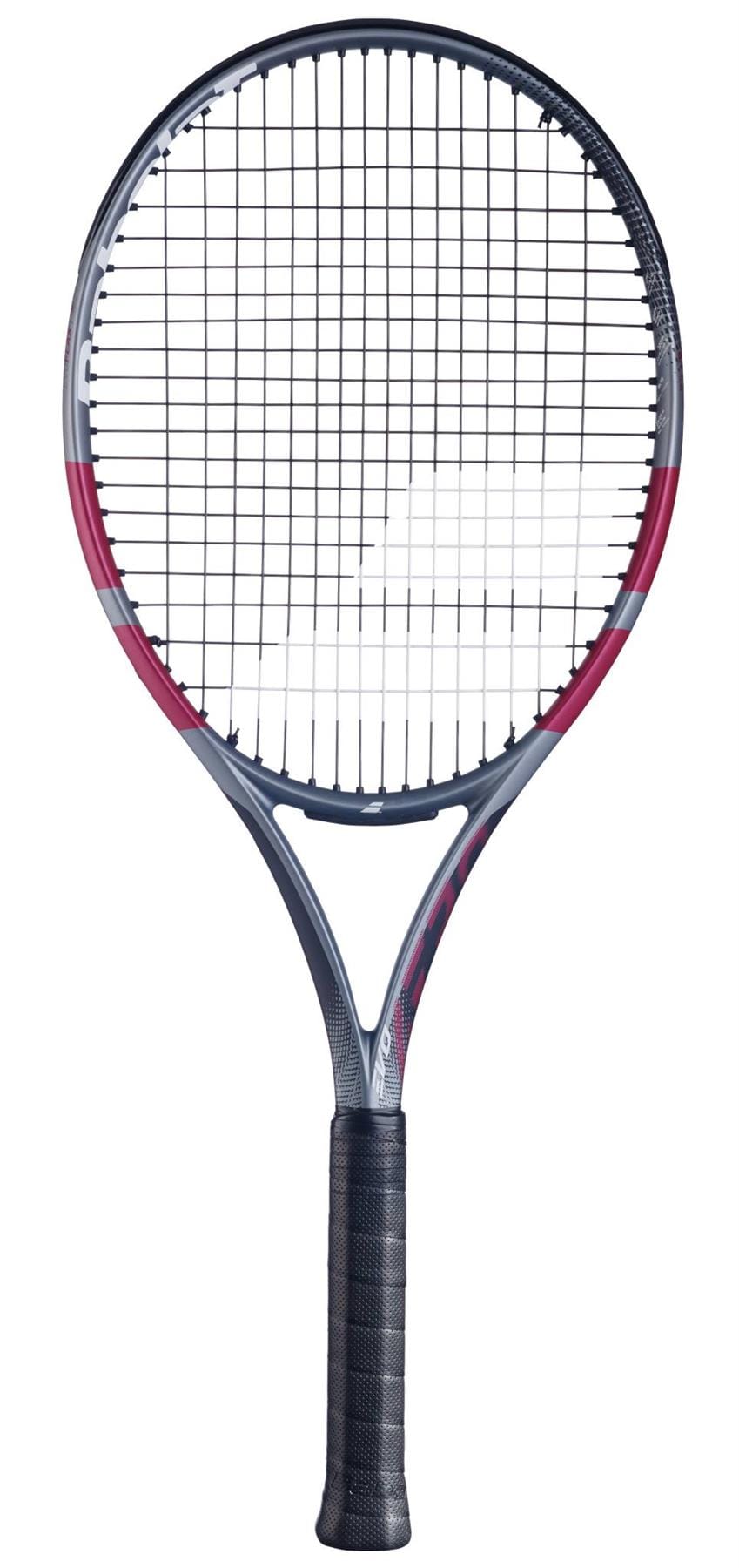 The Babolat Evo Aero Pink 2026 Tennis Racket by Babolat is shown upright against a white background, ideal for intermediate to advanced players.