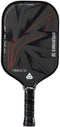 The Li-Ning HyperPower 50 Pickleball Paddle features a striking black design with red and gray geometric lines and is labeled “HYPERPOWER 5.0” on the right side. It boasts a durable carbon fibre face and a comfortable black grip handle wrapped with tape, while its 16mm polypropylene honeycomb core is engineered for enhanced performance and control.