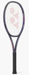The Yonex Percept 97D Tennis Racket in Midnight Navy features a control-focused design, dark frame, black grip, and a red Yonex logo on the white string bed, displayed against a plain white background.