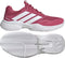 The adidas GameCourt 3 Women's Tennis Shoes in Dual Magenta/Cloud White feature a lightweight mesh and synthetic upper, white sole with wavy tread for all-court performance, and the iconic three stripes on the side.