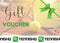 A Tennis HQ gift voucher featuring a tennis racket and ball design on a clay court background. The words "Gift Voucher" are elegantly styled. A green ribbon with a bow decorates the right side, with the TennisHQ logo displayed at the bottom.