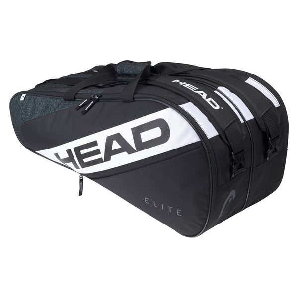 HEAD Elite 9R Tennis Racket Bag Black White — Tennis HQ