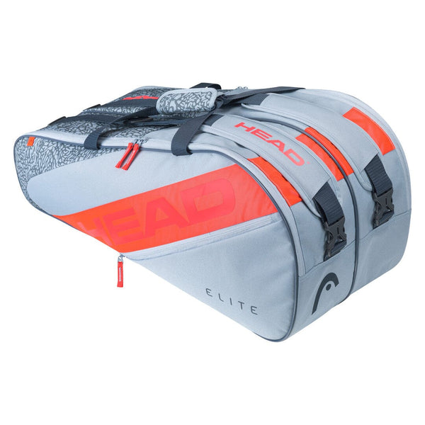 HEAD Elite 9R Tennis Racket Bag Grey Orange — Tennis HQ