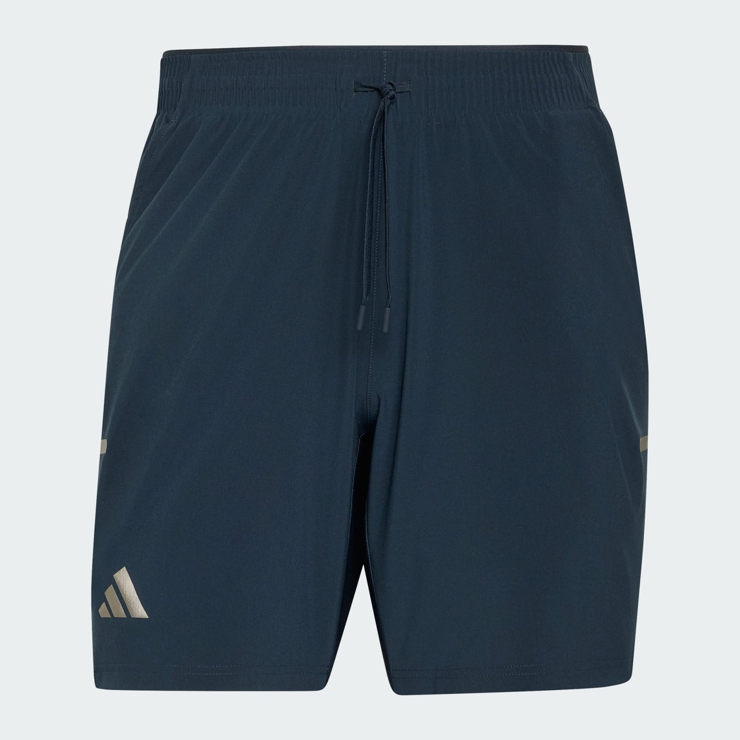 Adidas Climacool Men's Tennis Shorts in Aurora Ink offer moisture-wicking comfort, an elastic waistband with drawstring, and a white adidas logo on the left leg. Their streamlined design is perfect for tennis and everyday wear.
