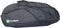 The TennisHQ 3 Racket Tennis Bag - Black is a lightweight bag with a zippered pocket, handle, green logo, and "TENNISHQ" on the side—ideal for stylishly carrying up to 3 rackets and your gear.