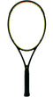 A Volkl V-Cell 10 320g tennis racket in black and yellow, featuring an open string pattern and constructed from advanced carbon material. The handle is wrapped in black grip tape, set against a plain white background.