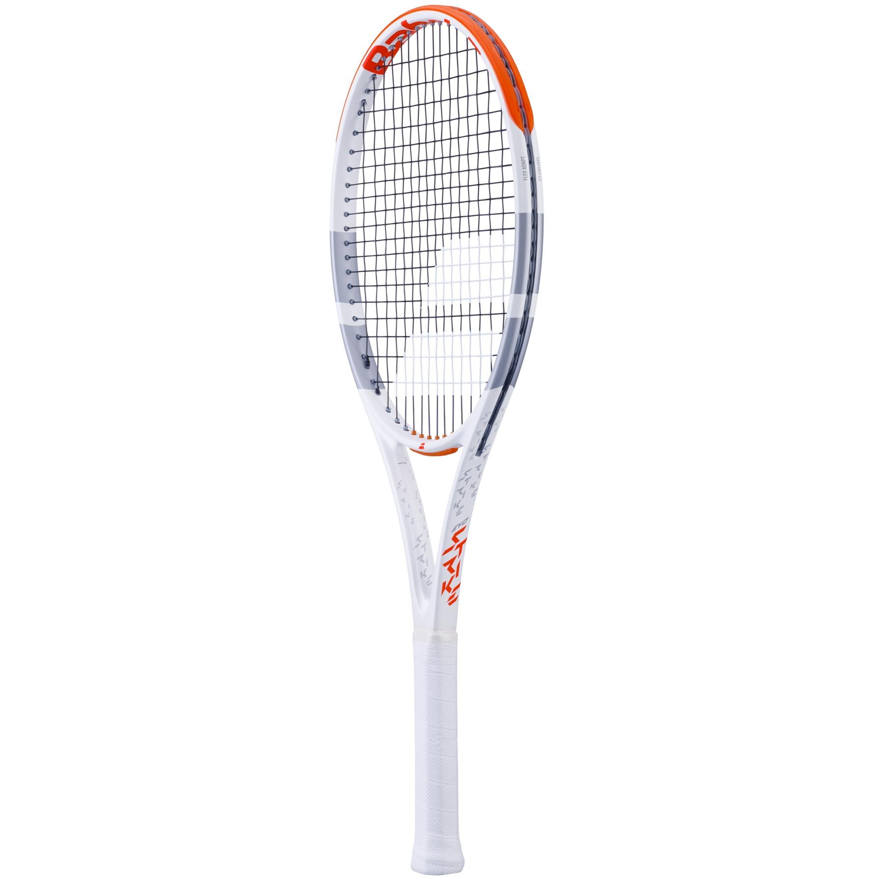 Babolat Evo Strike Gen 2 Tennis Racket - White / Red / Grey (Strung) - Side