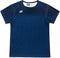 The Yonex 10713EX Crew Neck Men’s Tennis T-Shirt in Dark Navy features a subtle vertical blue pattern, superior moisture management, and a small white Yonex logo on the left chest.