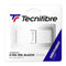 Image of the Tecnifibre X-Tra Feel Blazon Replacement Tennis Grip - White package, highlighting its 1.9 mm thickness and Hydrocell technology for enhanced comfort and quick absorption. The packaging prominently features the Tecnifibre logo, with a transparent section revealing the grip.