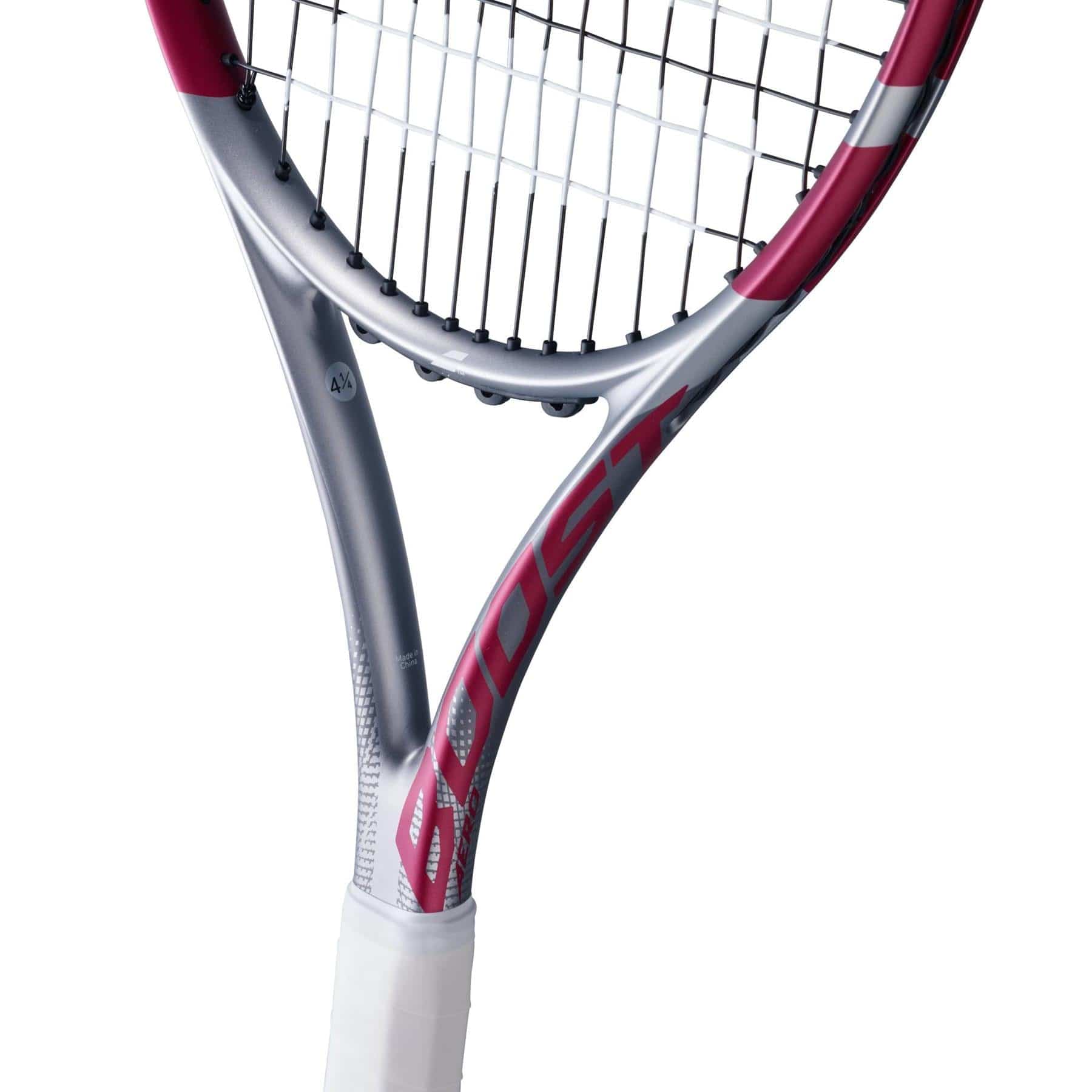 A close-up of the Babolat Boost Aero Pink 2026 Tennis Racket, ideal for entry-level players.