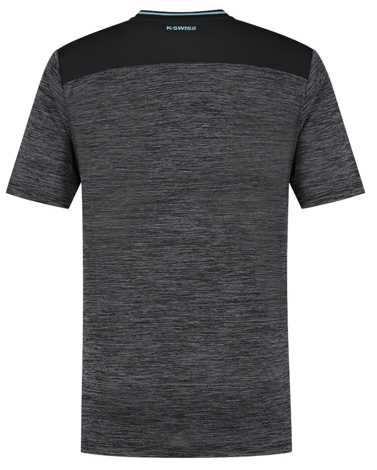 K-Swiss Hypercourt Tennis T-Shirt - Jet Black Melange