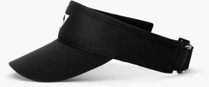 The Yonex 40126EX Tennis Visor in black features a breathable design, curved brim, and adjustable strap, shown against a white background.