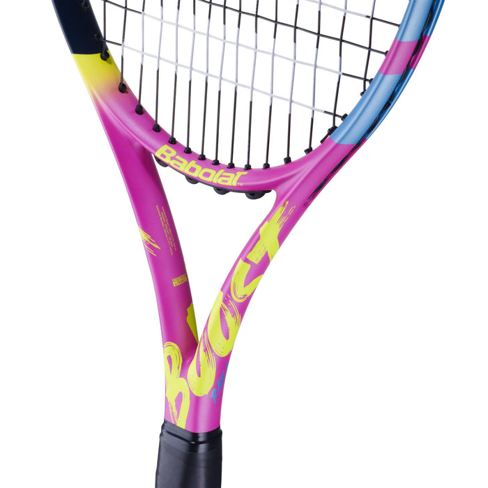 Babolat Boost Aero Rafa 2nd Generation Tennis Racket - Yellow / Pink / Blue - Throat