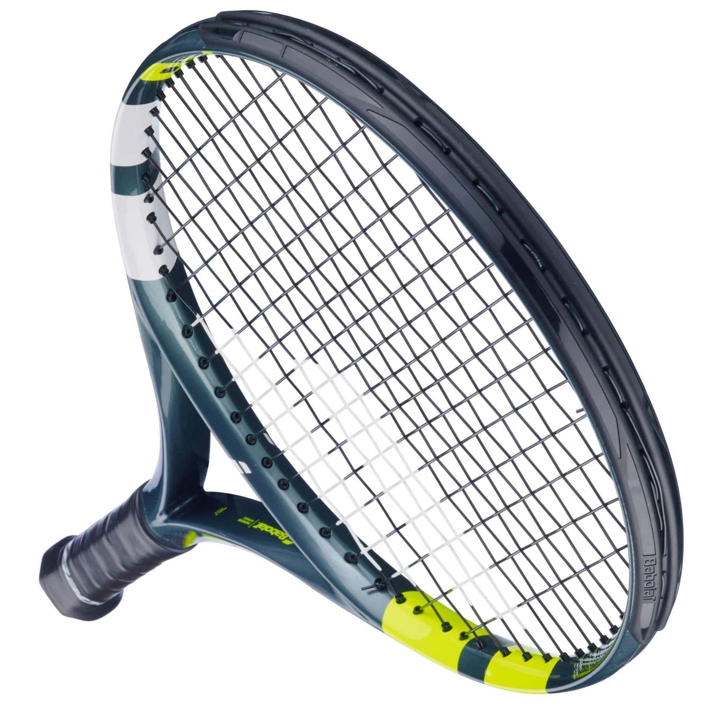 A close-up of the Babolat Aero Junior 25 Tennis Racket 2026, designed for young players and crafted by Babolat.