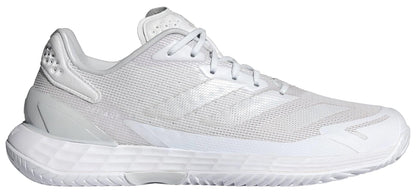 The adidas Defiant Speed 2 Women's Tennis Shoes in white feature a textured upper, lace-up closure, cushioned sole, and subtle branding—ideal lightweight tennis sneakers for active women.