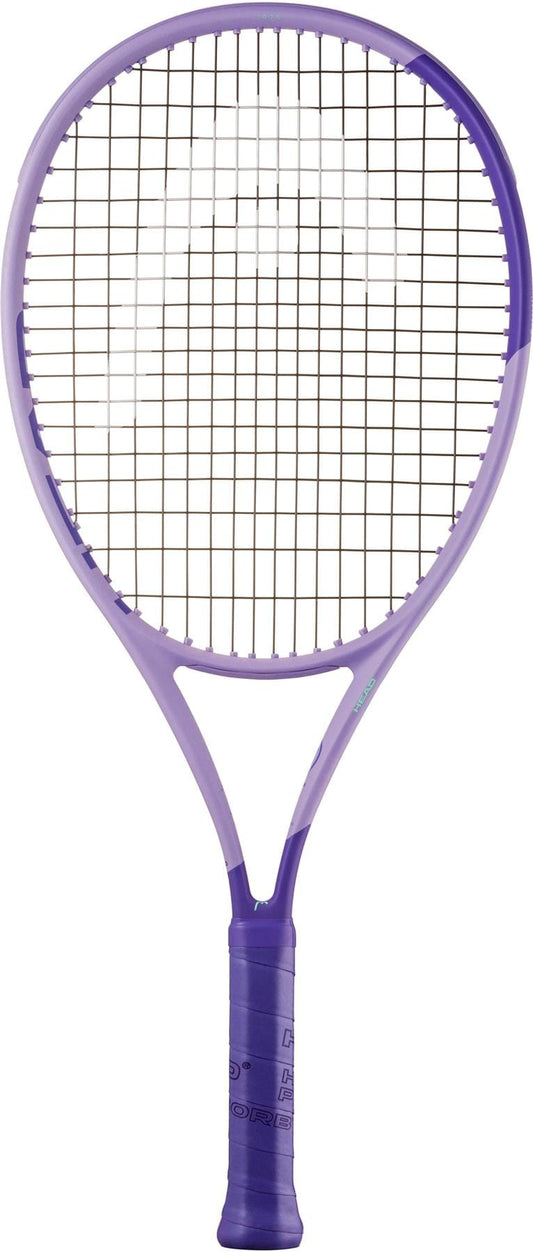 A HEAD Boom Jr 25 Alternate 2026 Junior Tennis Racket in purple with a black grip and white strings is displayed against a plain white background.