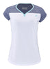 Babolat Play Womens Tennis Cap Sleeve Top - White / Blue Heather