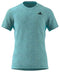 This blue ADIDAS Men's Freelift Tennis T-Shirt incorporates AEROREADY technology and showcases a small black adidas logo on the left chest, providing both style and comfort for every serve.
