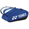 The Yonex 924212EX Pro 12 Racket Tennis Bag in cobalt blue, featuring multiple racket compartments and a sleek white logo, offers double shoulder straps for easy carrying of racquets and sports equipment.