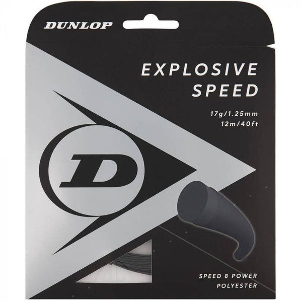 Dunlop Explosive Speed Tennis String (12m Set) - Black - 1.25mm