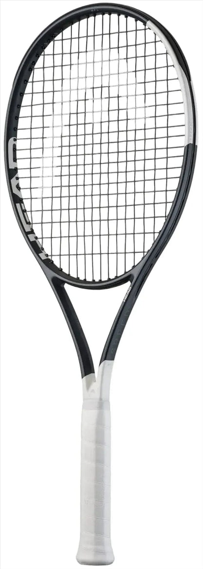 The HEAD Speed MP L 2026 Tennis Racket from HEAD features Auxetic 2.0 technology, a black frame with white accents, and a white grip, all displayed on a plain white background.