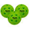 Three Pickleball United Freedom 26 Indoor Pickleball Balls (green, set of 3), each marked "PB UTD. INDOOR 26" in black, are made of durable TPU plastic and displayed together on a white background.