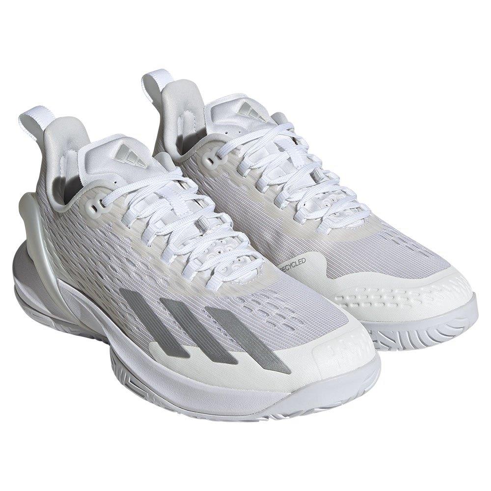 adidas Adizero Cybersonic Womens Tennis Shoes - White / Silver - Angle