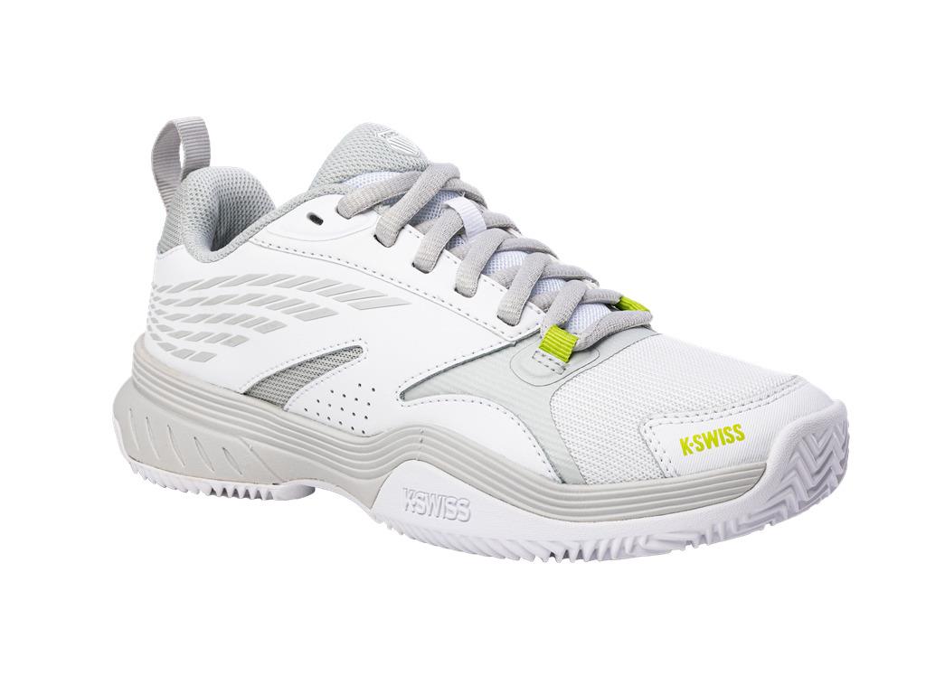 K-Swiss SpeedEX HB Womens Tennis Shoes - White / Grey Violet / Lime Green - Front Right