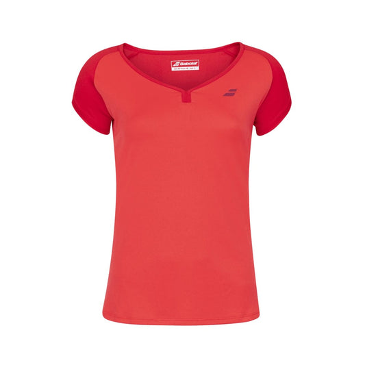 Babolat Play Womens Cap Sleeve Tennis Top - Tomato Red