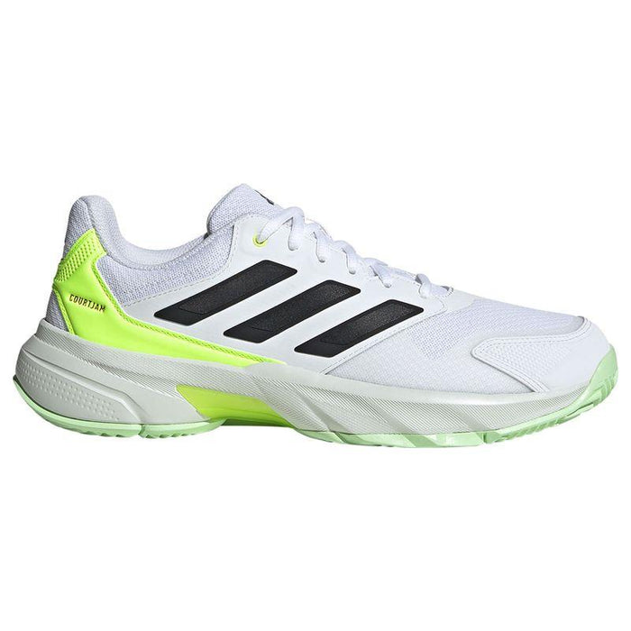 ADIDAS Courtjam Control 3 Mens Tennis Shoes - White / Lucid Lemon - Main