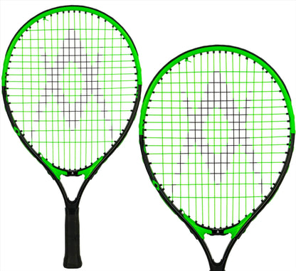 Ideal for aspiring athletes, the Volkl Revolution 21 Junior Tennis Racket in Black/Green (G0000) is crafted to ignite young players' passion on the court.