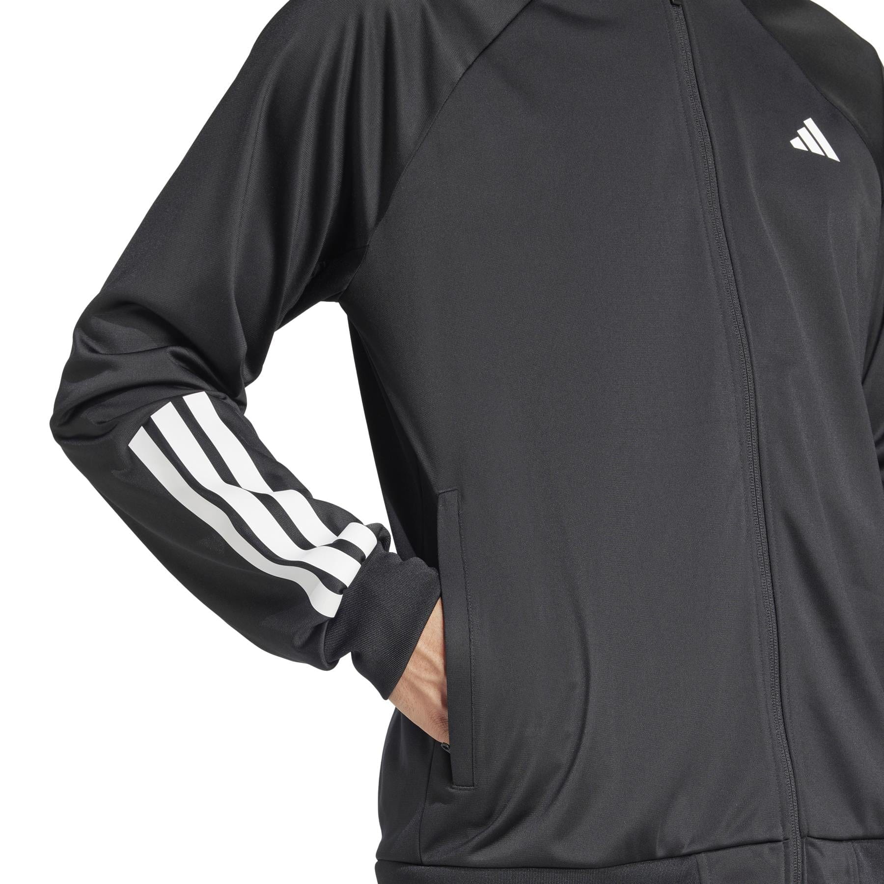 ADIDAS Mens Stripe Knit Tennis Jacket Black — Tennis HQ