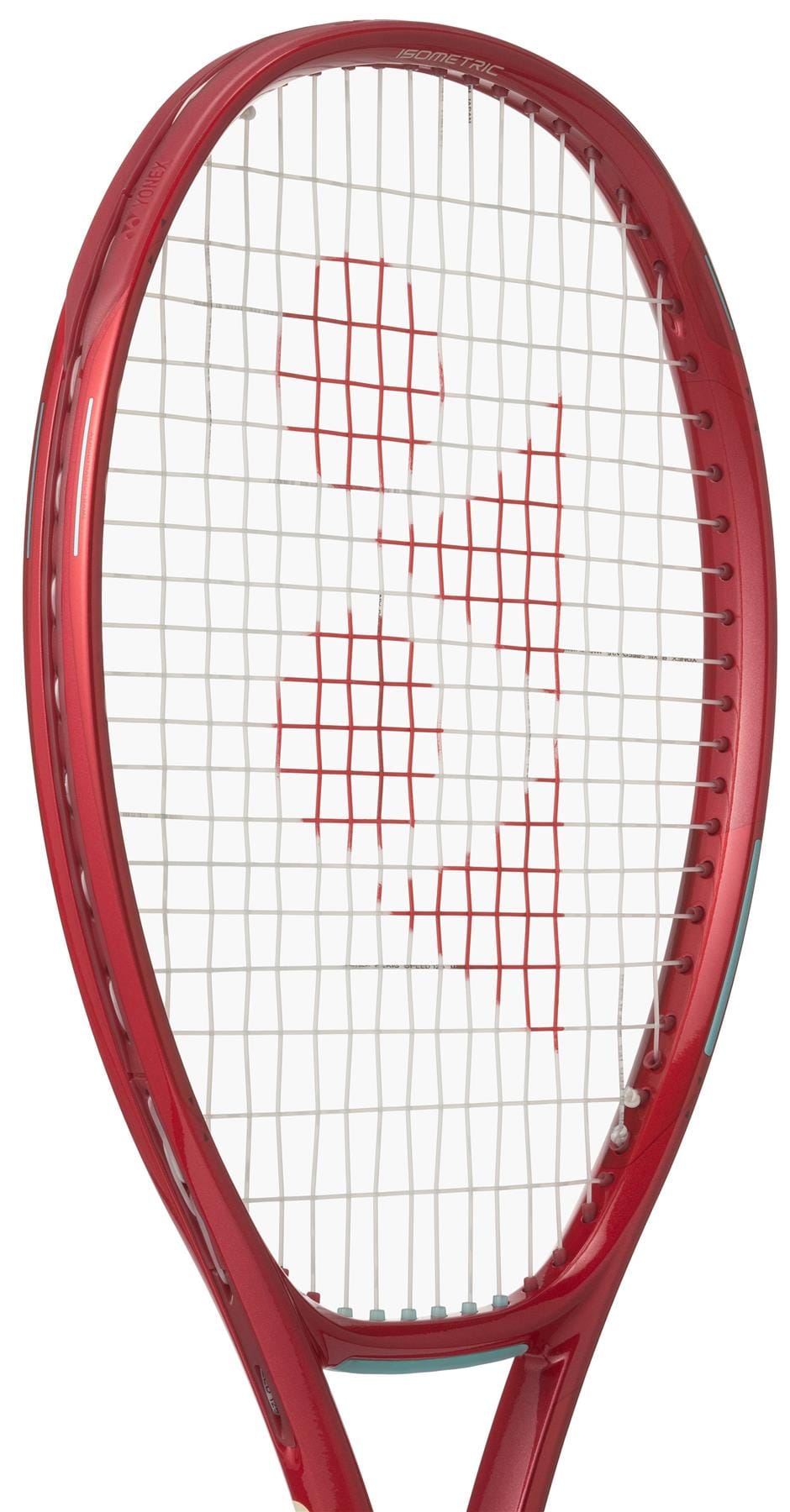 The Yonex VCORE 98 Tour Ruby Red 2026 Tennis Racket delivers maximum spin with its vibrant red design and white strings, perfect for players seeking top court performance.