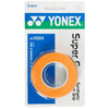 Yonex AC102EX Super Grap Tennis Overgrip - 3 Pack - Orange
