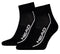 The HEAD Performance Quarter Tennis Socks - Black (2 Pack) feature the "HEAD" logo in white on the side, a white outline detail, and a cushioned sole for comfort.